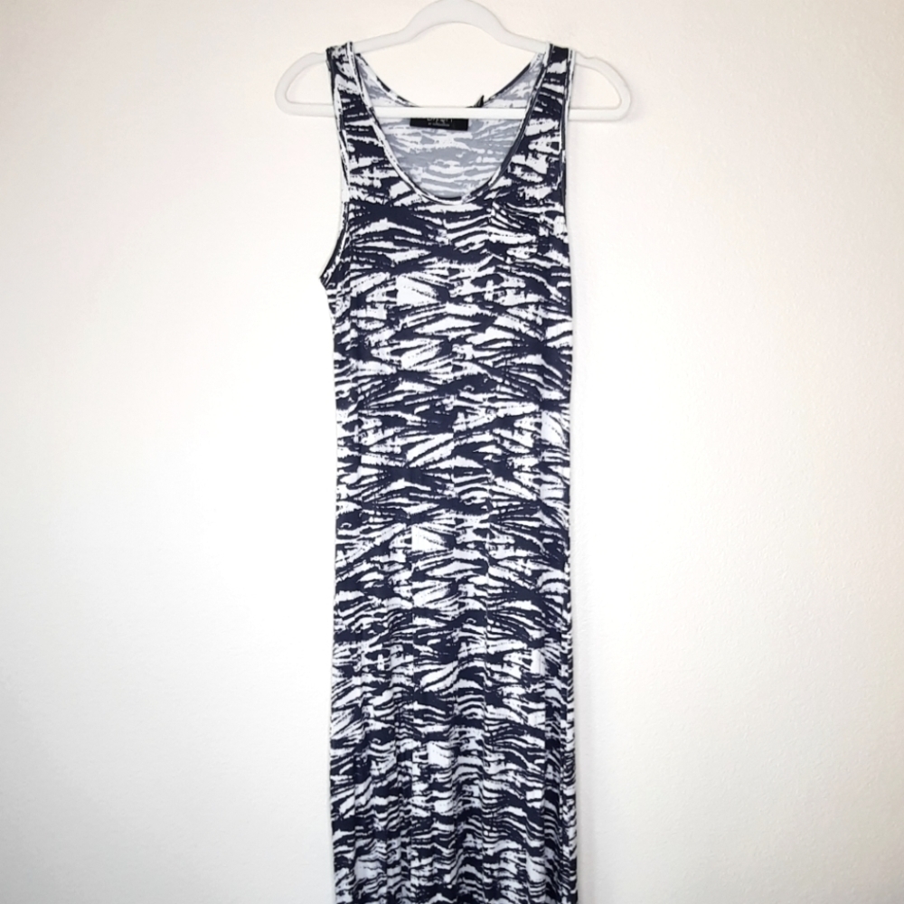DASH by Kim Kardashian Blue Tie-Dye Camo Maxi Dress XS